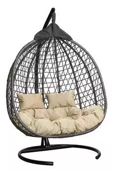 Подвесное кресло фиджи коричневое с бежевой подушкой (лаура) коричневый 125x195x110 см.