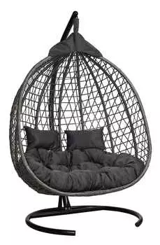 Подвесное кресло фиджи коричневое с черной подушкой (лаура) коричневый 125x195x110 см.