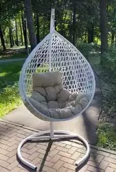 Подвесное кресло-кокон montblanc (монблан) белый + каркас (подвесное кресло-кокон montblanc (монблан) белый + каркас) (лаура) белый