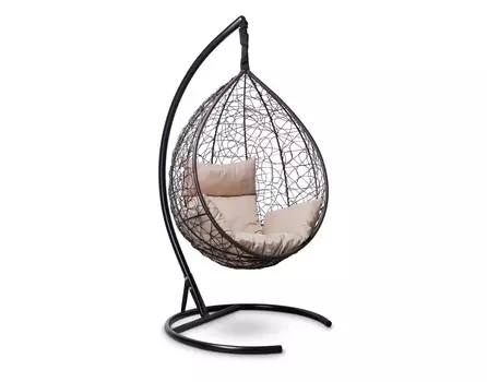 Подвесное кресло-кокон sevilla с чехлом (лаура) коричневый 110x195 см.