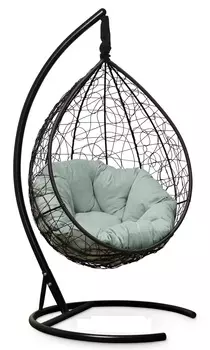 Подвесное кресло-кокон sevilla verde velour коричневое со светло-зеленой подушкой (лаура) коричневый 110x195x110 см.