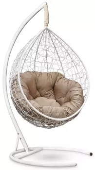 Подвесное кресло sevilla verde белое с бежевой подушкой (лаура) белый 110x195x110 см.