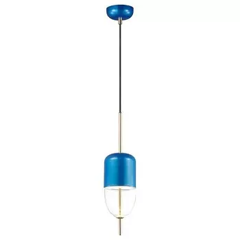 Подвесной светильник dune (odeon light) синий 150 см.