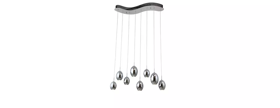 Подвесной светильник метеорит (kink light) серебристый 70.0x120.0x30.0 см.