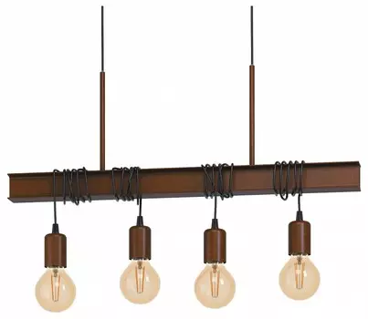Подвесной светильник townshend 4 (eglo) коричневый 110x70x14 см.