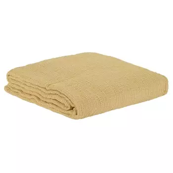 Покрывало из жатого хлопка (tkano) желтый 230x250 см.