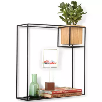 Полка cubist (umbra) черный 38x38x11 см.