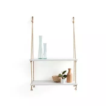 Полка настенная двойная mareo (laredoute) белый 60x85x20 см.