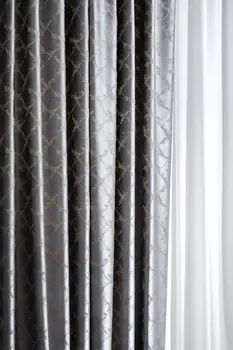 портьера trento серая 275*260 (garda decor) серый 260x275 см.