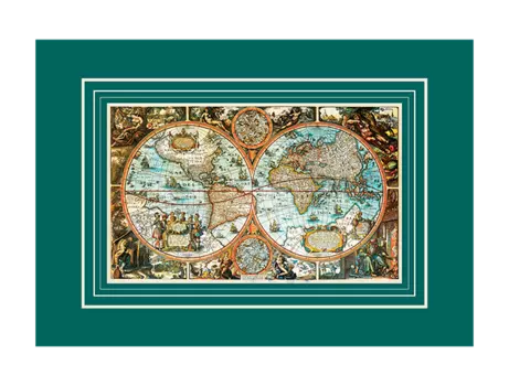 Постер большая карта мира (карта успеха) зеленый 98x68 см.