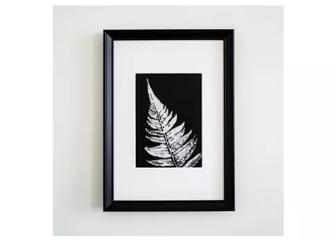 Постер с оттиском папоротника (wowbotanica) черный 23x32 см.