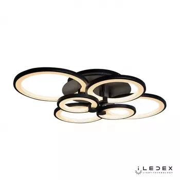 Потолочная люстра iledex ring (iledex) черный 80x18x58 см.