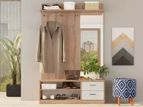 Прихожая «диоген», дуб сонома/белый (аврора) коричневый