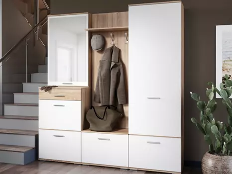 Прихожая «виола», дуб сонома/белый (аврора) белый