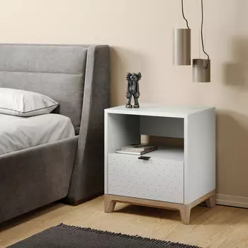 Прикроватная тумба cs006 (the idea) серый 49x56x40 см.