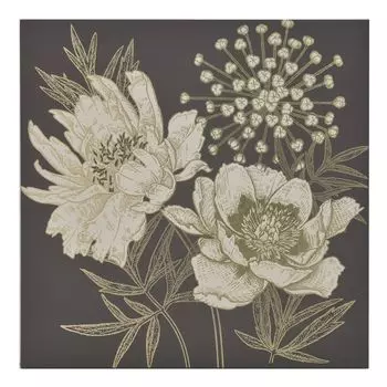 Принт на подрамнике flowers (to4rooms) черный 80x80x3 см.