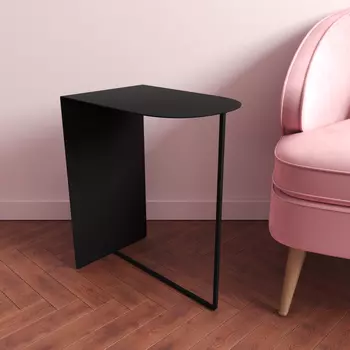 Приставной столик металлический formeo черного цвета (genglass) черный 30x55x45 см.