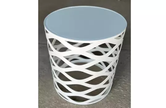 Приставной столик сингапур (инлавка) белый 46x50x46 см.