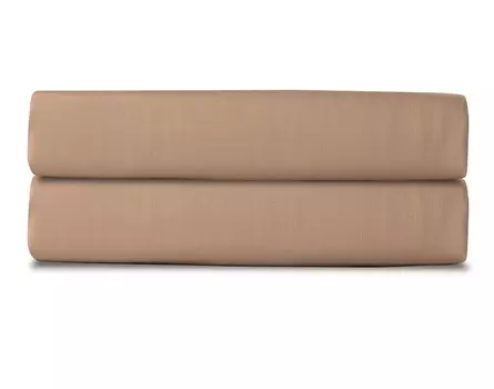 Простыня на резинке из сатина бежевого цвета из египетского хлопка из коллекции essential , 180х200х28 см (tkano) бежевый 180x28.0x200 см.