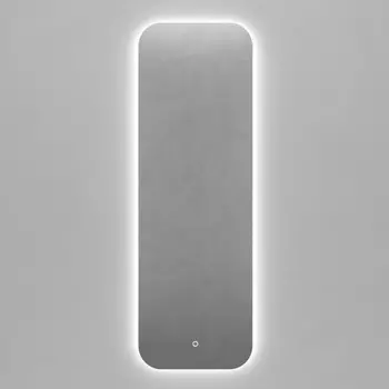 Прямоугольное зеркало с нейтральной подсветкой kuvino nf led m с сенсорной кнопкой (genglass) серый 49x149x2 см.