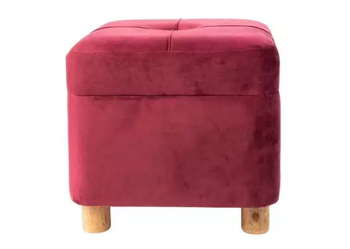 Пуф с отсеком для хранения (glasar) красный 36.5x34.0x36.5 см.
