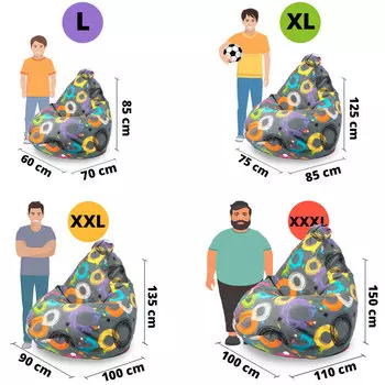 Пуффбери кресло-мешок «груша» l (пуффбери) мультиколор