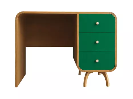 Рабочий стол ellipse с одной тумбой (etg-home) зеленый 100x75x60 см.