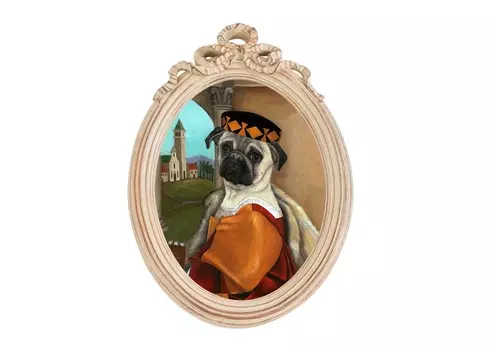 Репродукция «эрмитаж», версия 43 «норковое манто» в картинной раме «бернадетт» (object desire) мультиколор 30x43x4 см.