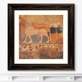 Репродукция картины в раме león de arlanza , 1210г. (картины в квартиру) коричневый 60x60 см.