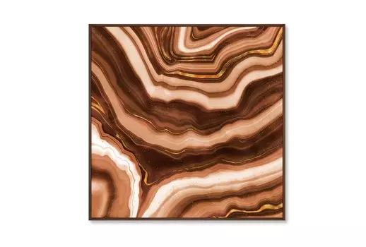 Репродукция картины на холсте agate ambra gold, the beauty of stone (картины в квартиру) оранжевый 105x105 см.