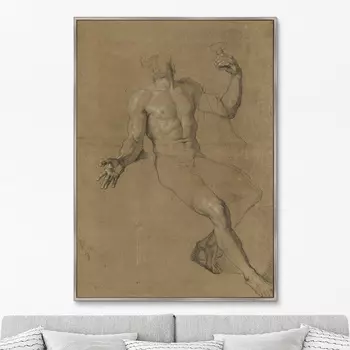 Репродукция картины на холсте bacchus , 1685г. (картины в квартиру) бежевый 75x105 см.