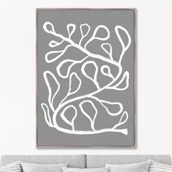 Репродукция картины на холсте branches in color, no6 (картины в квартиру) серый 75x105 см.
