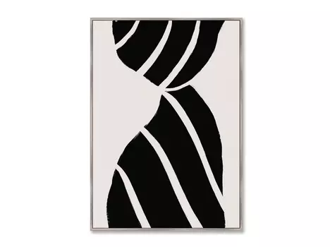 Репродукция картины на холсте curtain silhouette, no1 (картины в квартиру) черный 75x105 см.