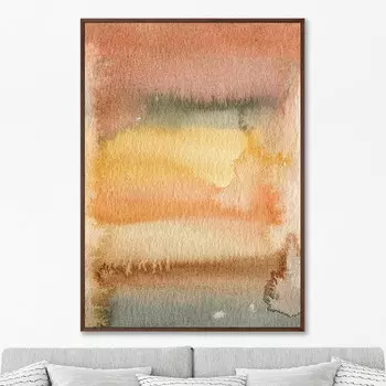 Репродукция картины на холсте hot summer evening sky (картины в квартиру) оранжевый 75x105 см.