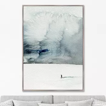 Репродукция картины на холсте lonely way, 2021г. (картины в квартиру) синий 75x105 см.