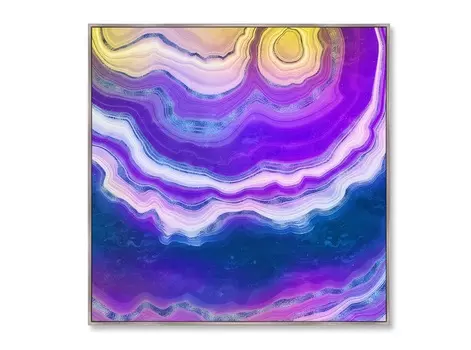 Репродукция картины на холсте neon agate, the beauty of stone (картины в квартиру) мультиколор 105x105 см.