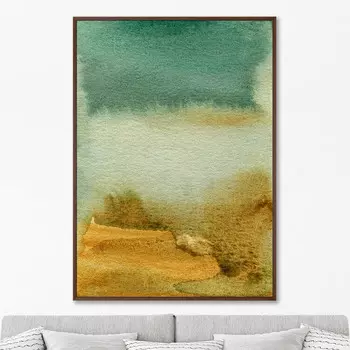 Репродукция картины на холсте water eadge at the river bank (картины в квартиру) мультиколор 75x105 см.