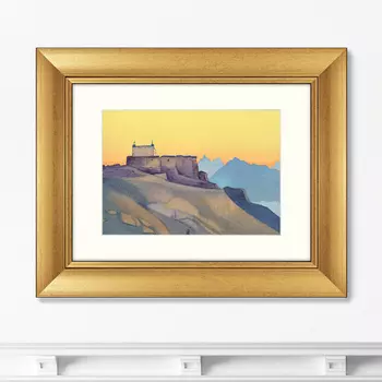 Репродукция картины в раме сиссу. монастырь , 1932г. (картины в квартиру) желтый 50x40 см.