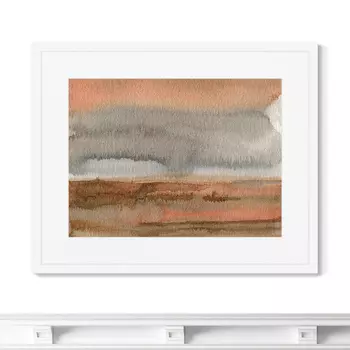Репродукция картины в раме earth colors, no2 (картины в квартиру) коричневый 52x42 см.