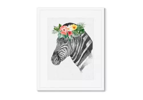 Репродукция картины в раме graceful zebra (картины в квартиру) мультиколор 42x52 см.
