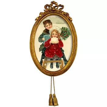 Репродукция старинной рождественской гравюры в раме «жаклин» (object desire) 12x19x2 см.