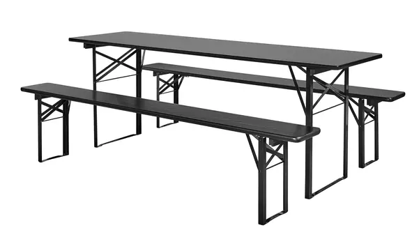 Садовый комплект из стола и двух скамей nordal (nordal) черный 60x77x220 см.