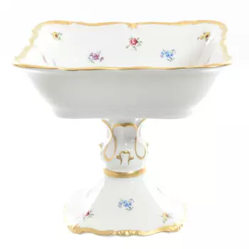 Салатник квадратный глубокий на ножке queen s crown (queen s crown) белый