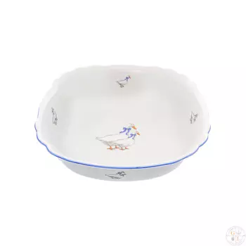 Салатник квадратный гуси (dubi) белый 26x26 см.