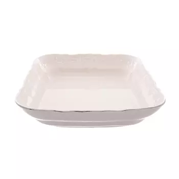 Салатник квадратный платиновый узор be-ivory (bernadotte) белый 25x25 см.