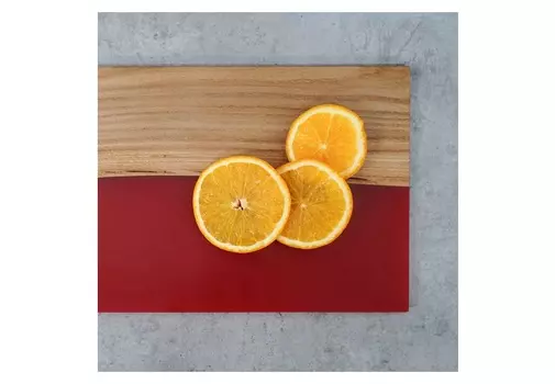 Сервировочная доска (wowbotanica) красный 29x31x1 см.