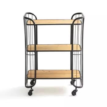 Сервировочный столик на колесиках hiba (laredoute) черный 66x87x33 см.