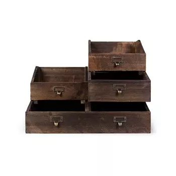 Сет ящиков goddard (5 шт) (desondo) коричневый 72x28x38 см.