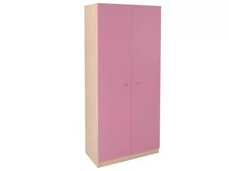 Шкаф прямой 45 дуб молочный/розовый (рв-мебель) розовый 90x45x200 см.