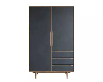 Шкаф bruni black с ящиками (etg-home) черный 120x195x55 см.